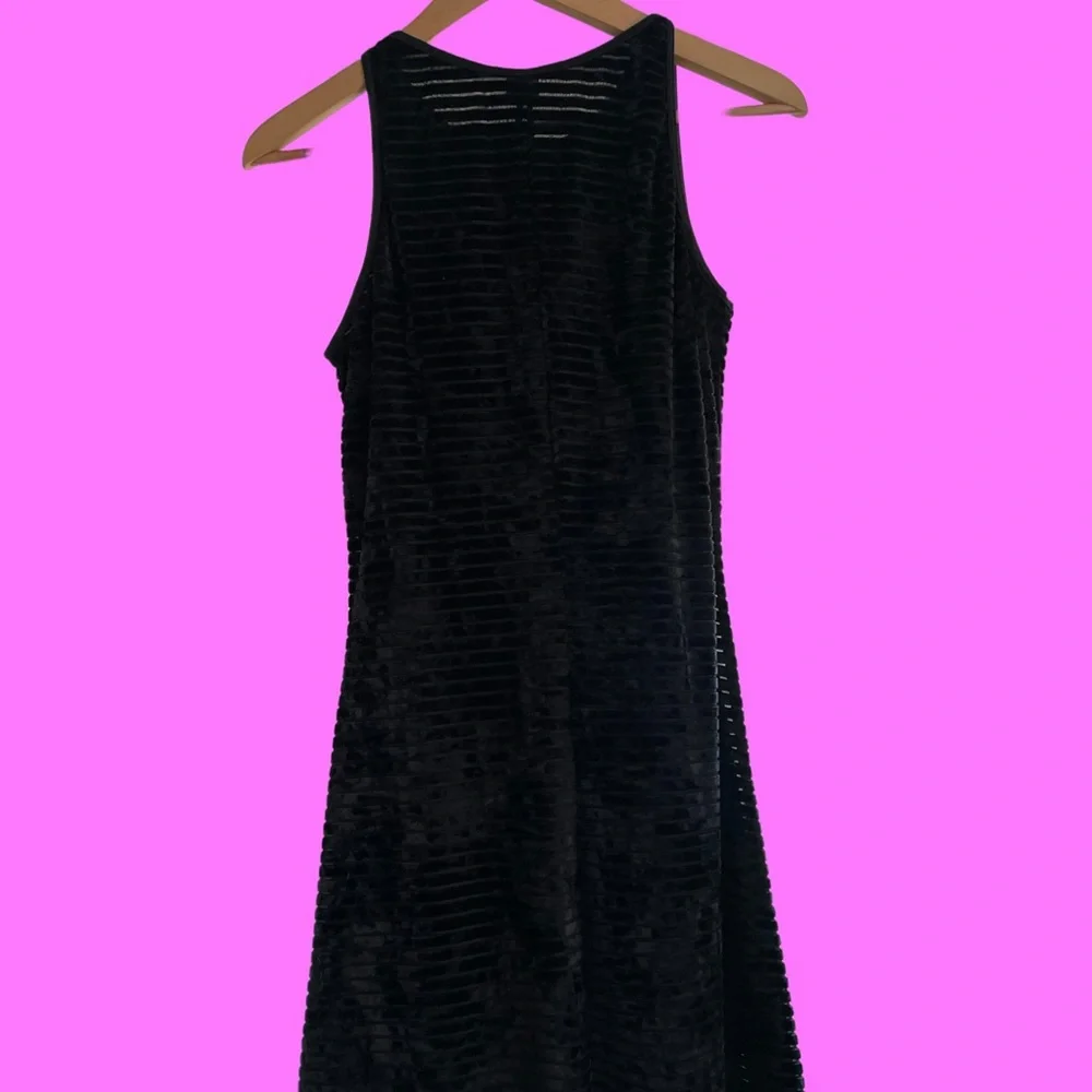 VTG 90s Velvet Mini Dress Semi Sheer, Semi Goth? 💯 Awesome - Picture 3 of 5